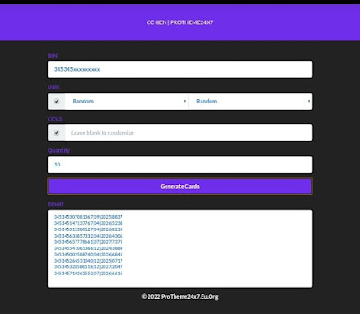 Free Fake Credit /Debit Card Generator [Viral Script]