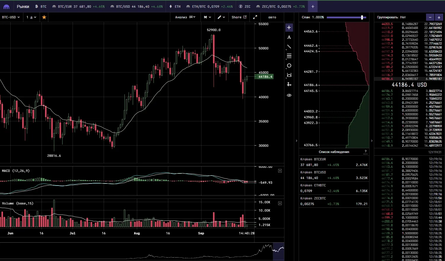 Как торговать на Kraken 5