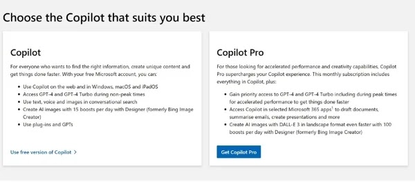 الفرق بين Microsoft CopyPilot Pro وFree