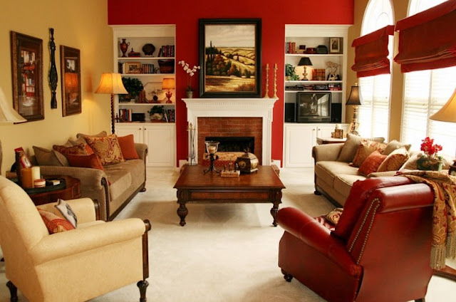 red and gold living room decorating ideas