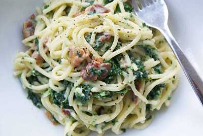 Spaghetti & Kale Carbonara Recipe