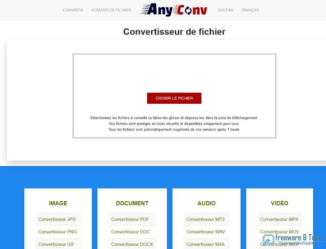 AnyConv : un outil gratuit de conversion de fichiers multi-formats en ligne