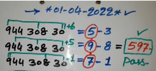 3UP DIRECT SET 1-04-2022 | VIP SET THAI LOTTERY 1/4/2022