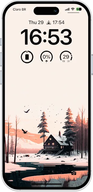 IPHONE WALLPAPER 4K - CHILL WINTER FOREST HOUSE