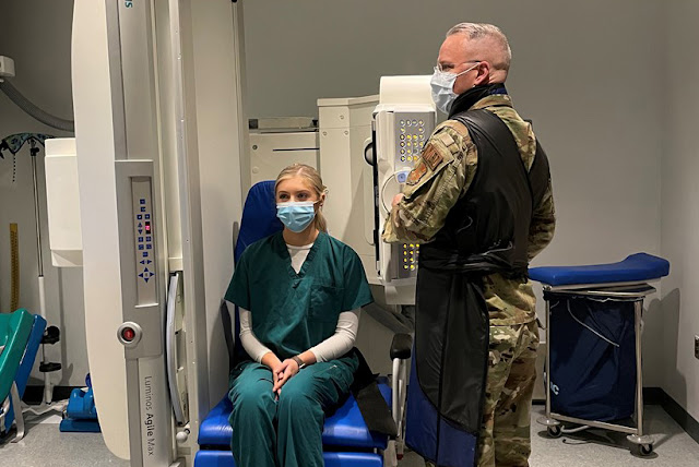 Col. Lattin performing a fluoroscopic exam. (Photo credit: Courtesy of Col. Grant Lattin)