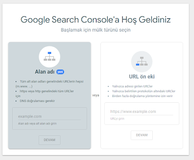 Sitenizi Search Console'a Ekleyin