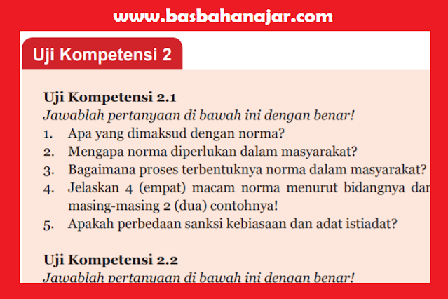 Jawaban PKN Kelas 7 Halaman 61 Uji Kompetensi 2