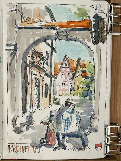 Urban Sketchers Forchheim Manuela Keller-Denzler Krottental Forchheim