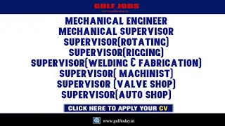 Kuwait Jobs-MECHANICAL ENGINEER-MECHANICAL SUPERVISOR -SUPERVISOR(RIGGING)-RIGGER-WELDER-SCAFFOLDER-DRIVER