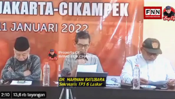 laborblog.my.id - Sebuah video yang memperlihatkan Tim Pengawal Peristiwa Pembunuhan (TP3) laskar FPI membenarkan soal isi ceramah tersangka Bahar Smith terkait penyiksaan terhadap enam pengawal Habib Rizieq Shihab alias HRS, viral di media sosial.