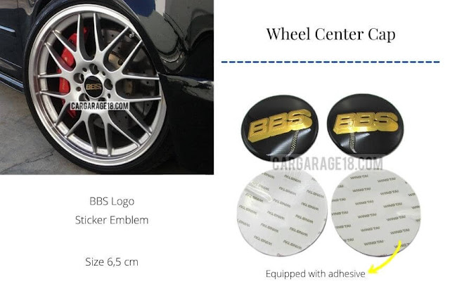Black Gold BBS Logo Wheel Center Cap Size 65mm - Sticker Emblem