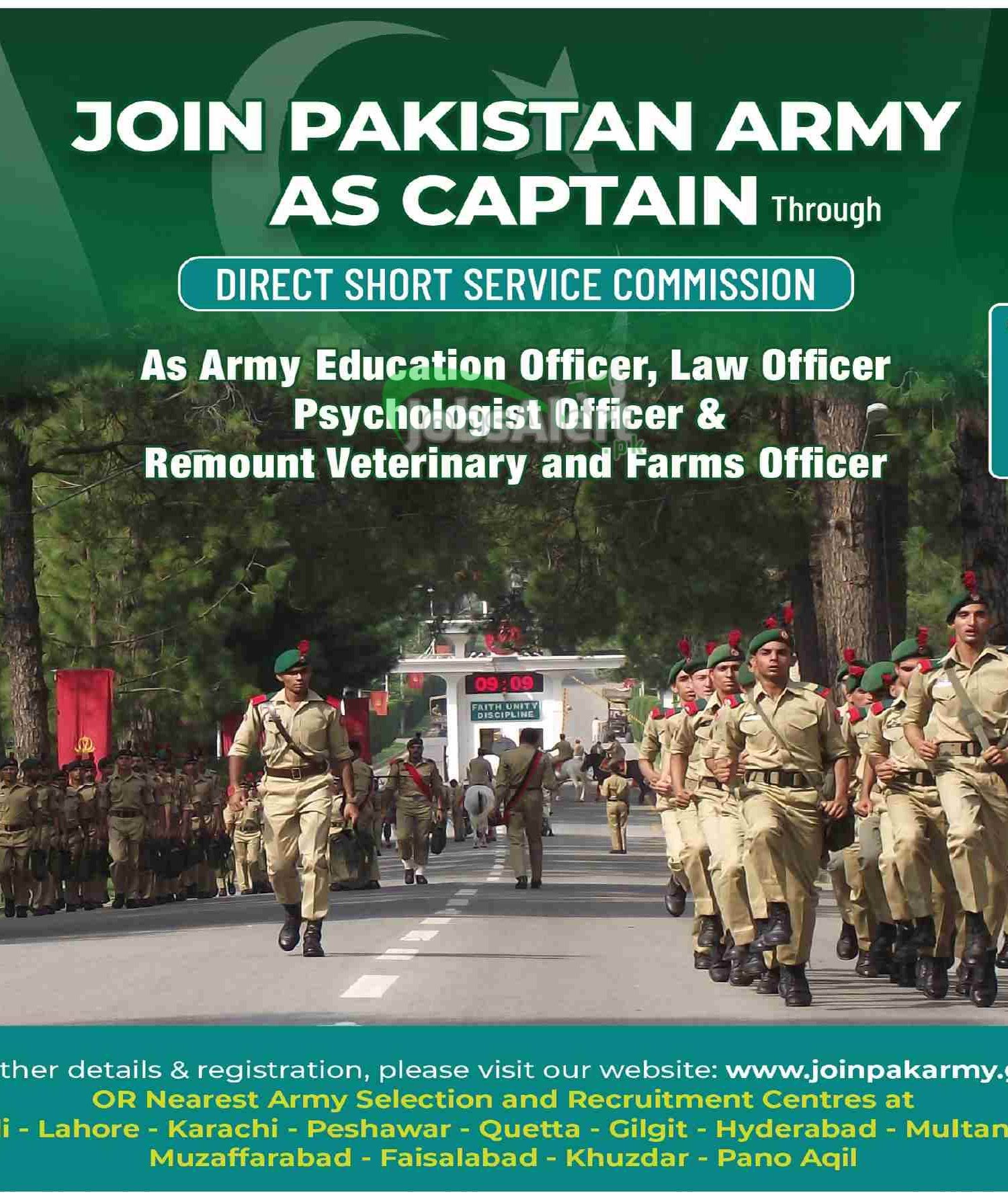 Join Pak Army as Captain through Direct Short Service Commission