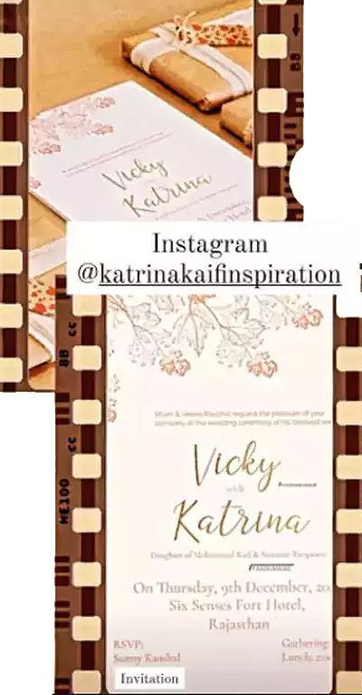 Vicky Kaushal and Katrina Kaif Wedding Card