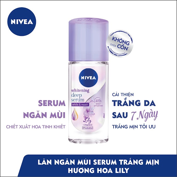 Mall Shop [ nivea.officialstore ] Lăn ngăn mùi Nivea serum trắng mịn hương hoa Lily (40ml) - 85310