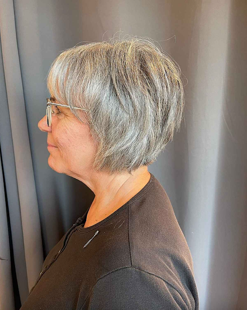hairstyles for women over 70 with glasses