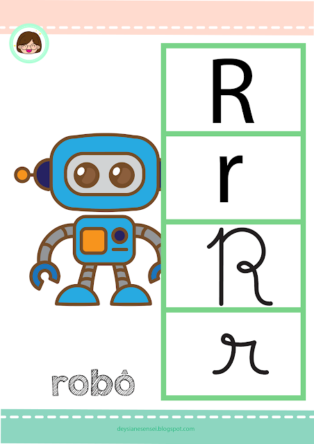 cartazes com letras do alfabeto ilustrado para imprimir completo