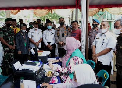 Melalui Zoom Meeting Bersama Kapolri, Forkompinda Asahan Hadiri Vaksinasi Massal