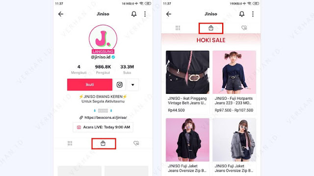 cara melihat tiktok shop di profil