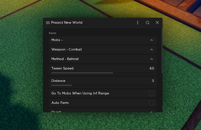 Roblox Script - Project New World, Septex