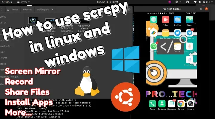 how to use scrcpy in linux and windows