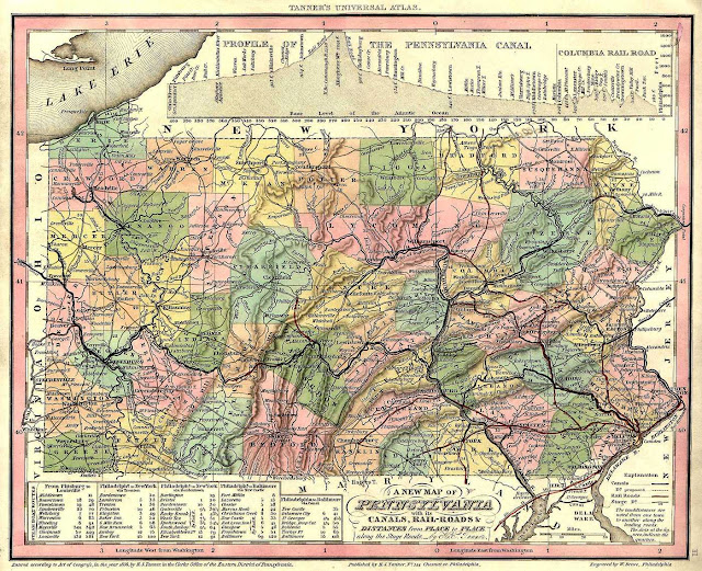 1836. A map of the counties of Pennsylvania