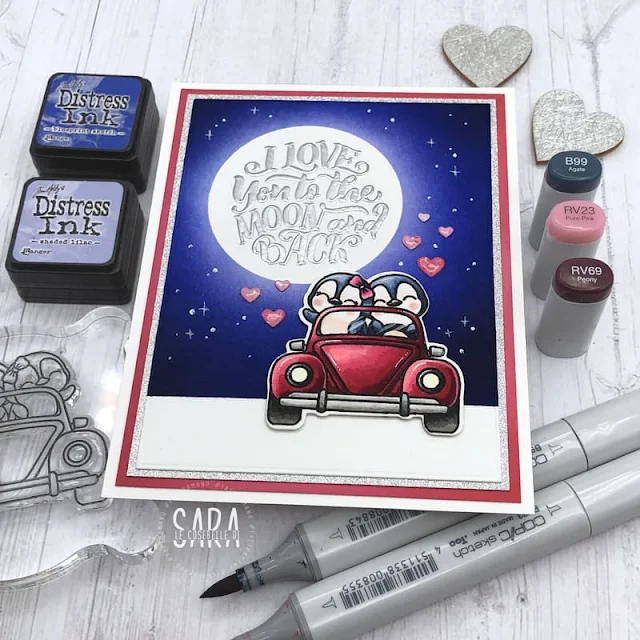 Sunny Studio Stamps: Passionate Penguins Card by Sara Zoppi (featuring Lovey Dovey)