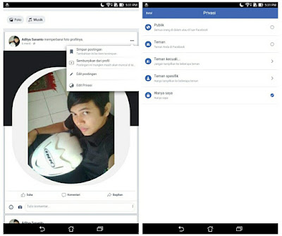 Ubah privasi foto profil fb