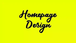 Homepage Design in HTML