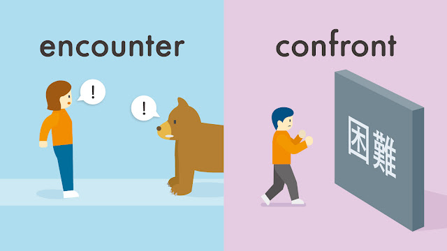 encounter と confront の違い