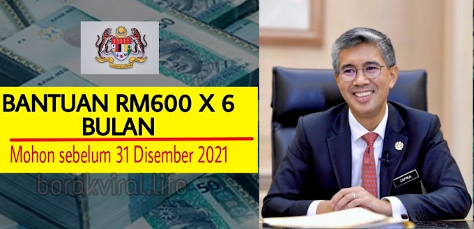 Bantuan RM600 x 6 Bulan | Mohon Sebelum 31 Disember 2021