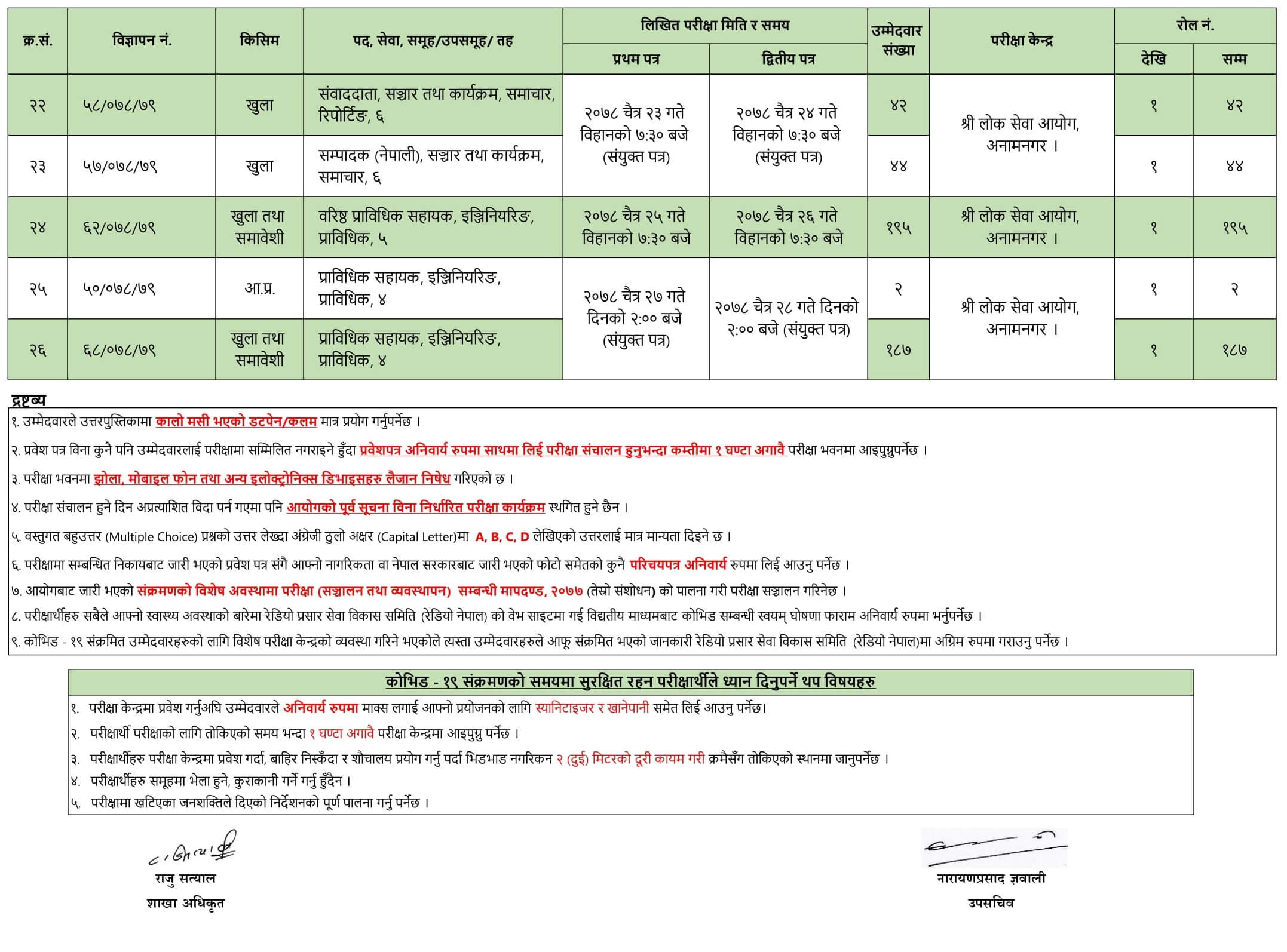 Radio Nepal Written Exam Schedule