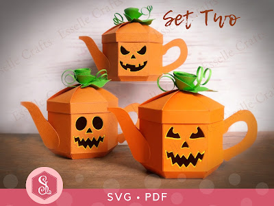 Pumpkin Teapot Boxes by Esselle Crafts