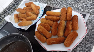 Croquetas de carrileras  y pollo sin lactosa