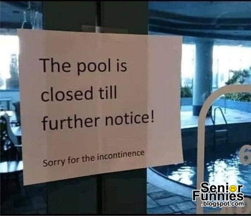 incontinence, pool, notice