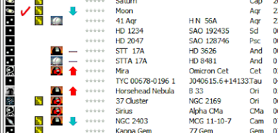 observing list status indicators