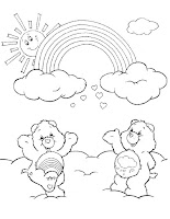 Rainbow and clouds coloring page