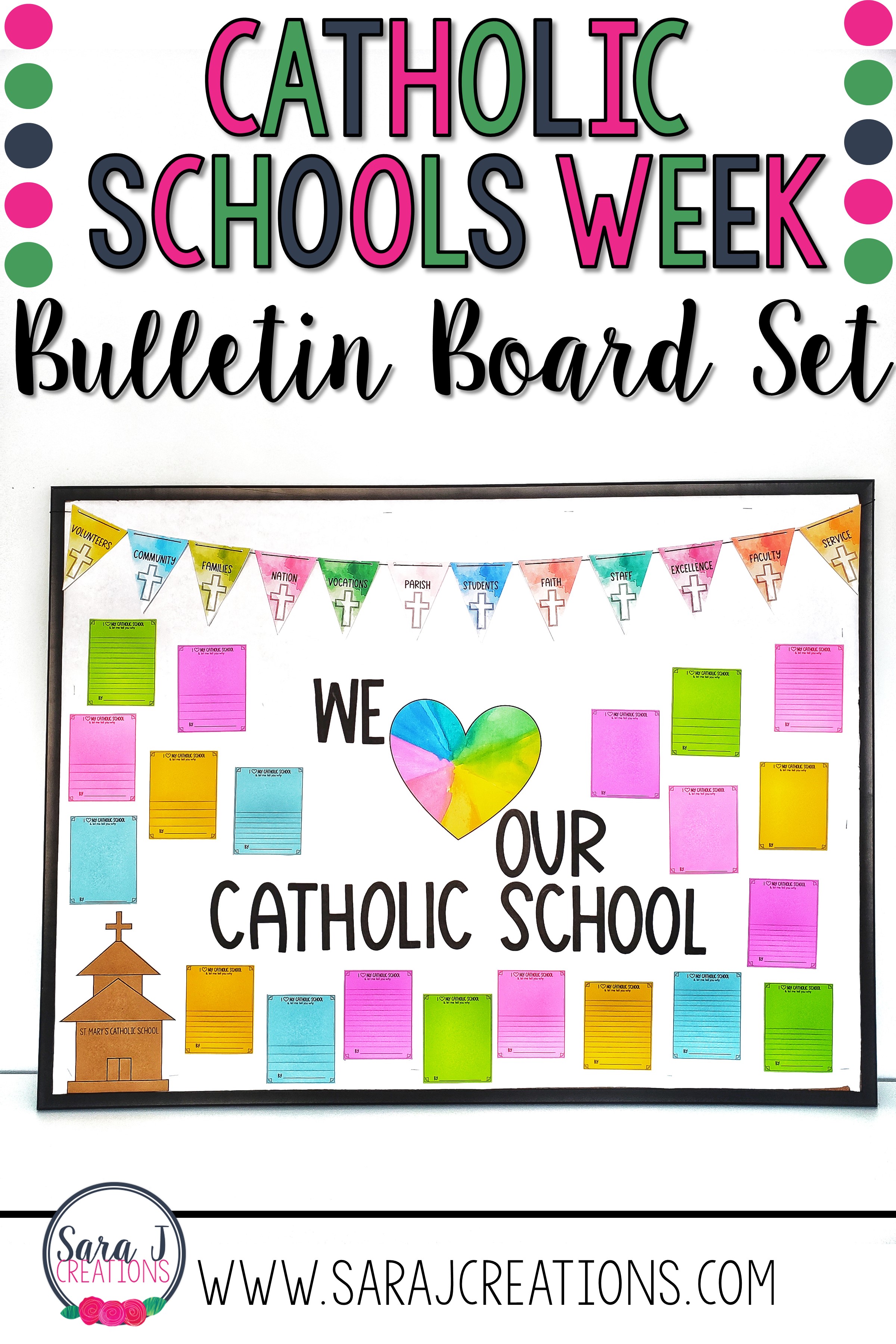 Celebrate Catholic Schools Week with this printable bulletin board set
