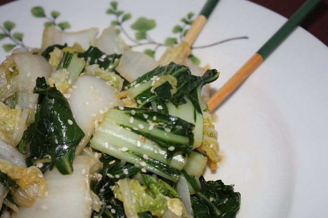 Sesame Stir Fried Chinese Greens