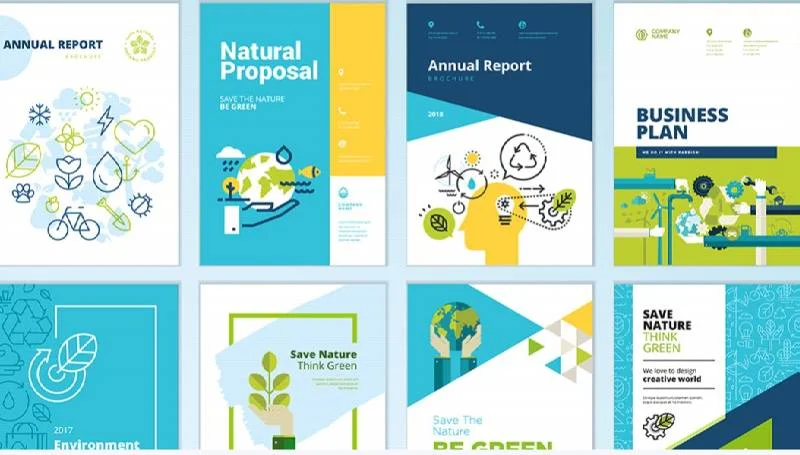 Brochure cover design and annual report templates Free Download