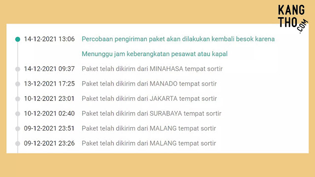 pengiriman menunggu jadwal keberangkatan operator transportasi