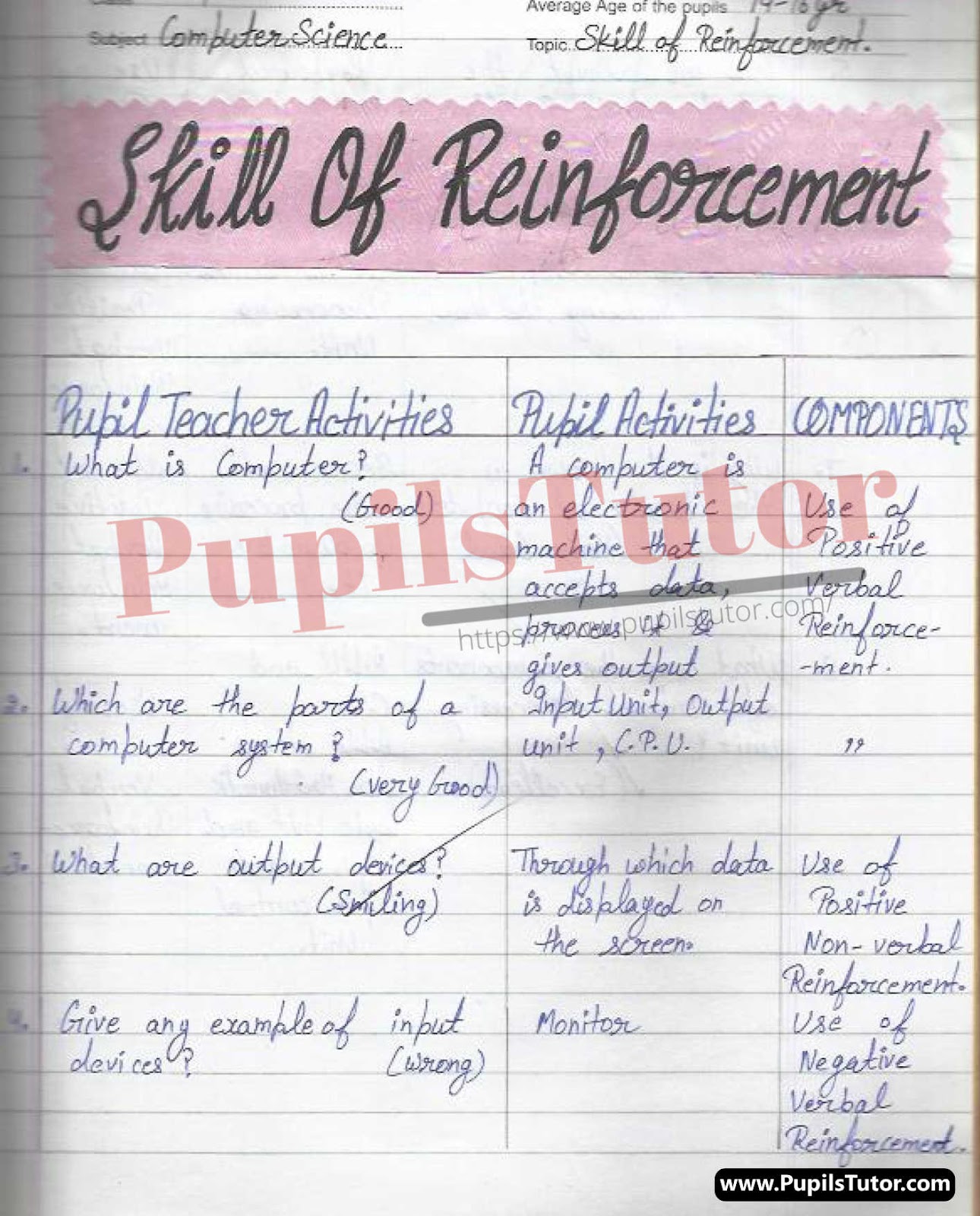 Components Of Computer System Lesson Plan – (Page And Image Number 1) – Pupils Tutor