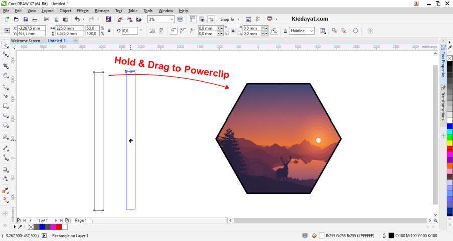 cara menambah objek baru ke dalam clipping mask Coreldraw - kiedayat