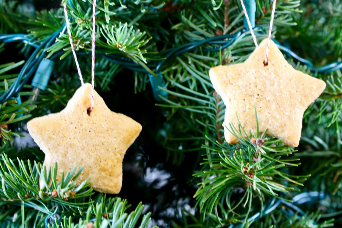 Zimtsterne | German Christmas Cookies on a tree.