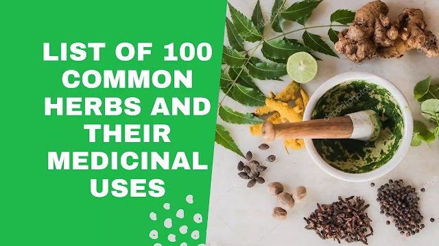  LIST OF 100 COMMON HERBS AND THEIR MEDICINAL USES