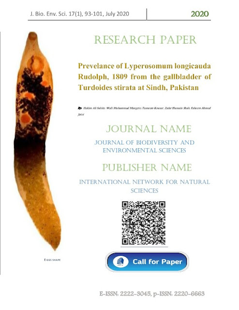 Prevelance of Lyperosomum longicauda Rudolphi, 1809 (Dicrocoeliioidae: Trematoda) from the gallbladder of Turdoides stirata (Aves: Leiothrichidae) at Sindh, Pakistan