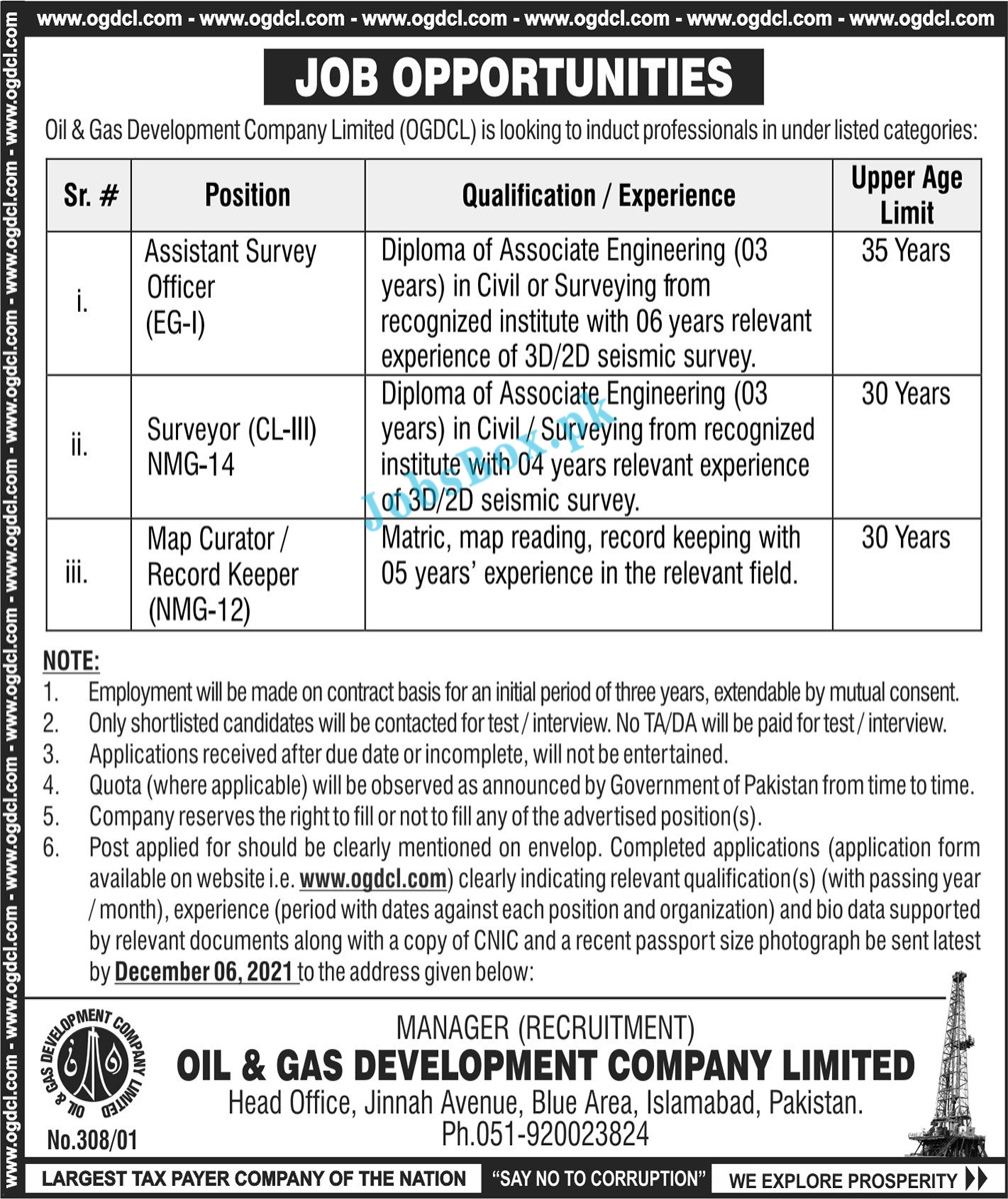 Oil & Gas Development Company Limited OGDCL Jobs 2021