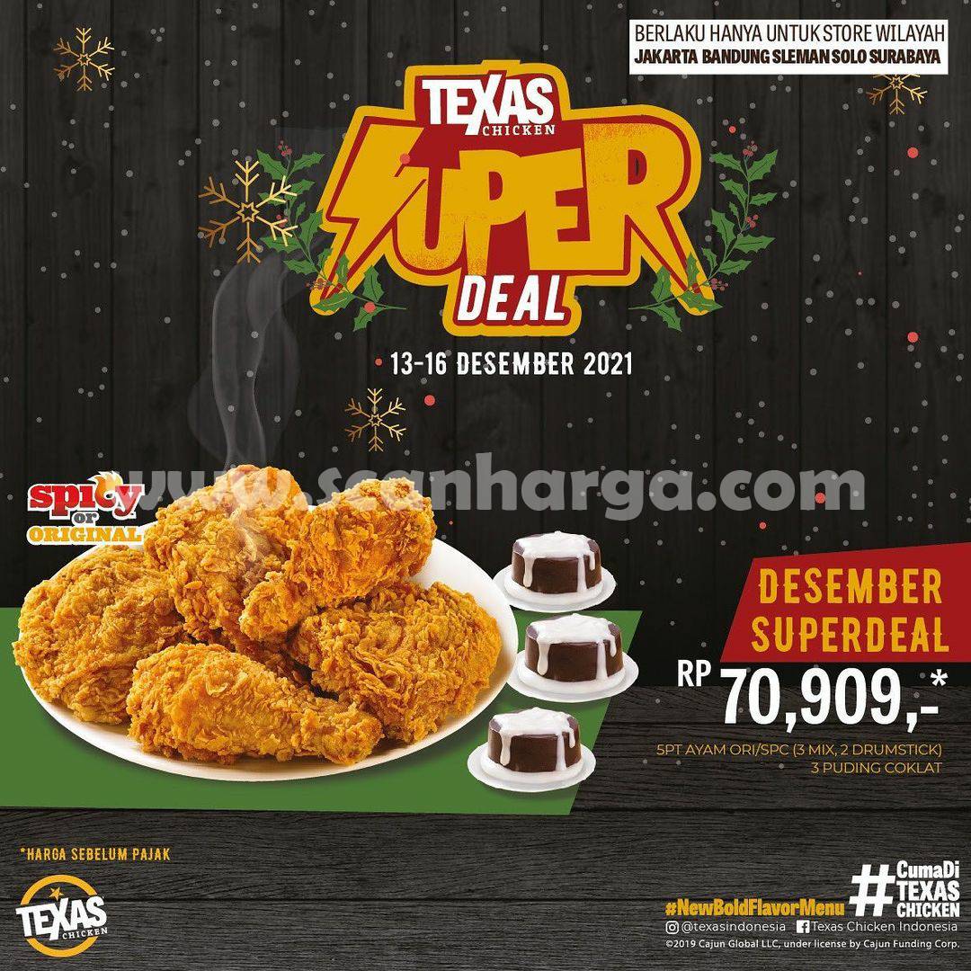 Promo TEXAS CHICKEN – SUPER DEAL 5 Ayam + 3 Pudding harga Rp.70.909