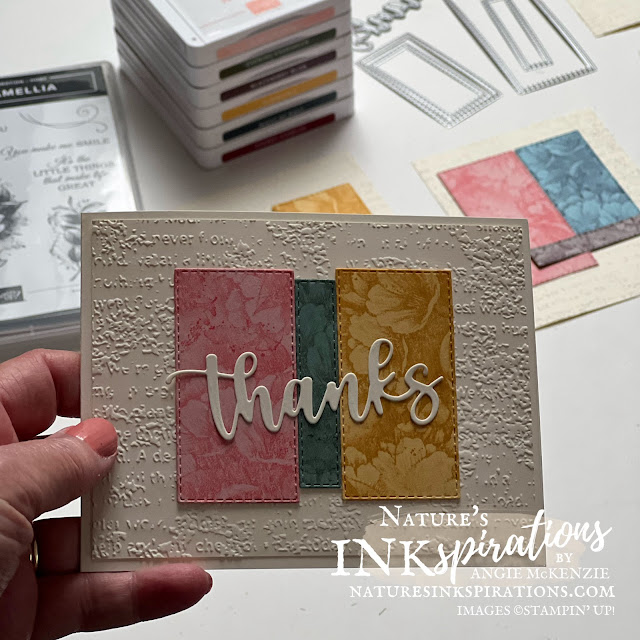 Color Blocking with Calming Camellia Host Stamp Set - Customer Thank You Cards | Nature's INKspirations by Angie McKenzie