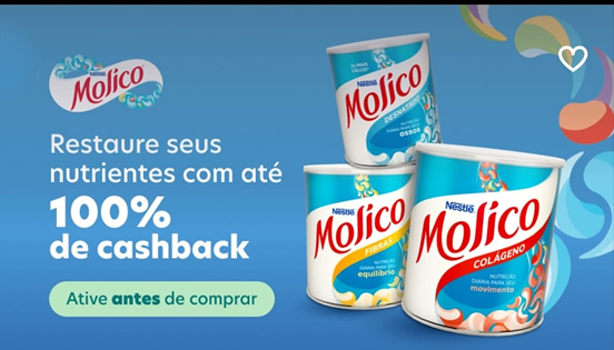 Ganhe 100% de cashback em Molico com o Méliuz