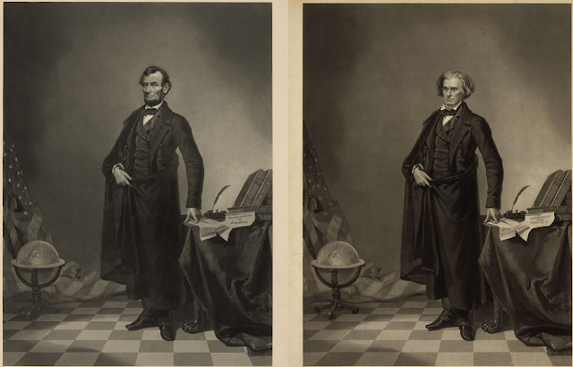 La primera imagen manipulada de la historia - Abraham Lincoln y John C. Calhoun